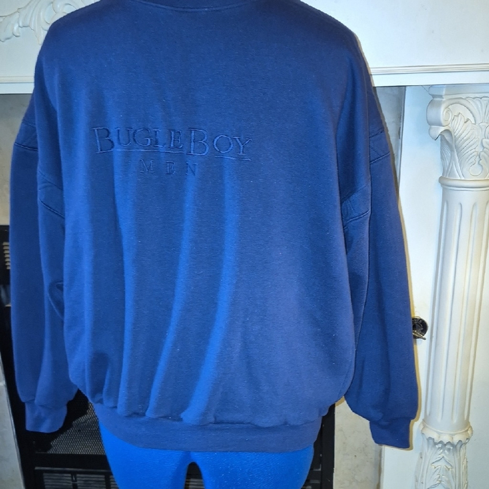 Bugle Boy Men's Blue/blue Embroidered Sweatshirt. Size M. Vintage80s/90s($2005)
